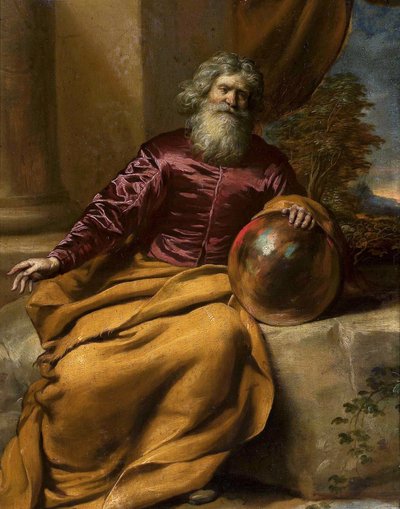 Vecchio con una sfera (Archimede) da Gonzales Coques