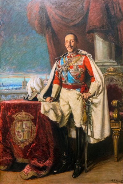 Ritratto del re Alfonso XIII di Spagna da Gonzalo Bilbao Martinez