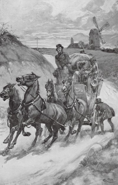 Una diligenza nei tempi antichi da Gordon Frederick (after) Browne