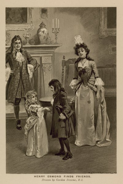 Illustrazione per La Storia di Henry Esmond di Thackeray (litografia) da Gordon Frederick (after) Browne