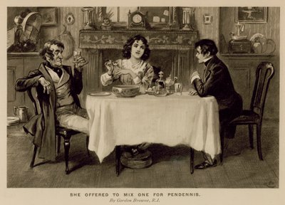 Illustrazione per La storia di Pendennis di Thackeray da Gordon Frederick (after) Browne
