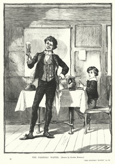 Il cameriere amichevole (incisione) da Gordon Frederick (after) Browne