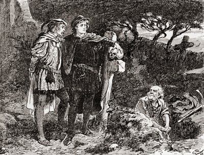 Una scena dal dramma di William Shakespeare Amleto, Atto V, Scena 1 da Gordon Frederick Browne