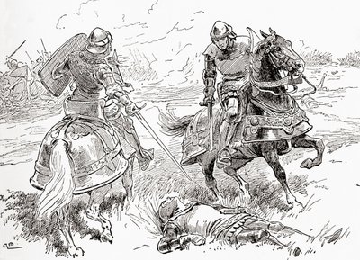 Una scena dal dramma di William Shakespeare Enrico IV, Parte 1, Atto V, Scena 3 da Gordon Frederick Browne