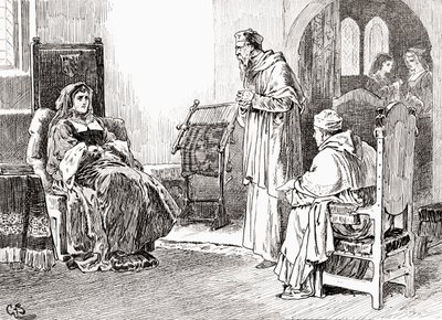 Una scena dal dramma di William Shakespeare Enrico VIII, Atto III, Scena 1 da Gordon Frederick Browne