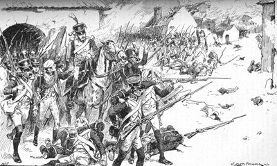 Colonna dopo colonna si fece strada nel villaggio, solo per essere respinta da Gordon Frederick Browne