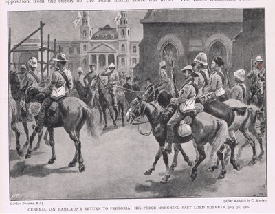 Il ritorno del generale Ian Hamilton a Pretoria: le sue forze sfilano davanti a Lord Roberts, 30 luglio 1900 da Gordon Frederick Browne
