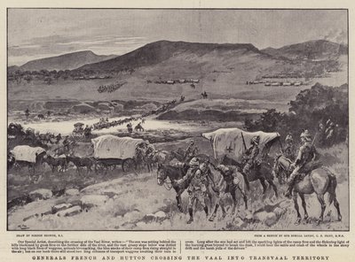 I generali French e Hutton attraversano il Vaal nel territorio del Transvaal da Gordon Frederick Browne
