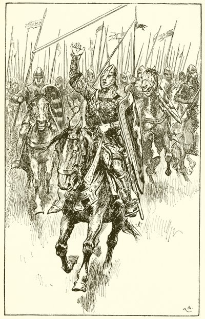 Normanni che caricano alla battaglia di Hastings da Gordon Frederick Browne