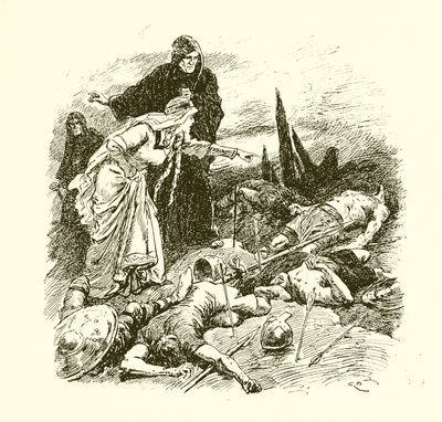 La regina Edith trova il corpo di Harold dopo la battaglia di Hastings da Gordon Frederick Browne