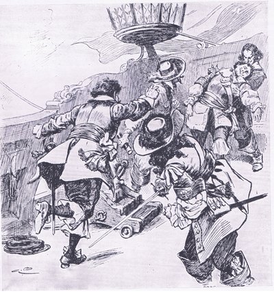 La morte di Von Tromp 31 luglio 1653, illustrazione da British Battles on Land and Sea, 1915 da Gordon Frederick Browne