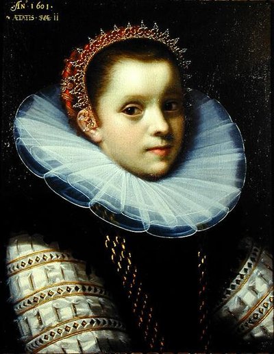 Ritratto di una giovane ragazza con un colletto da Gortzius Geldorp