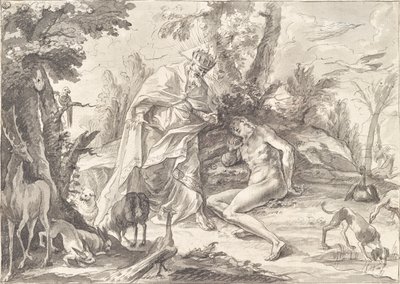 Dio Padre e Adamo in Paradiso da Gottfried Bernhard Götz