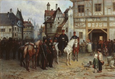 Generale Blücher con i cosacchi a Bautzen, 1885 da Gottfried Willewalde