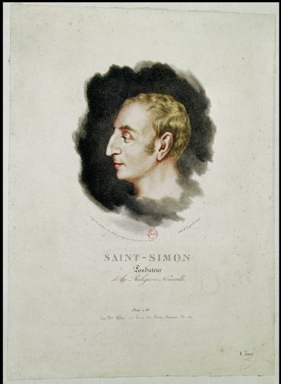 Ritratto di Claude Henri de Rouvroy, Conte Saint-Simon (1760-1825) realizzato poco dopo la sua morte, 1825 da Gottfried or Godefroy Engelmann