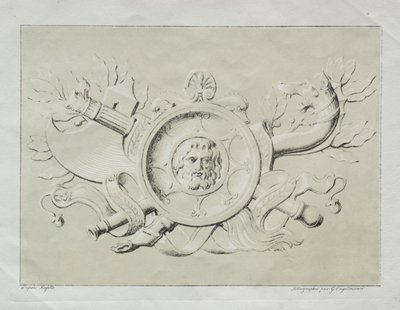 Receuil dessais lithographiques: Un trofeo, c. 1816 da Gottfried or Godefroy Engelmann