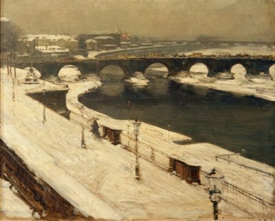 Elba e ponte Augusto in inverno da Gotthardt Johann Kuehl
