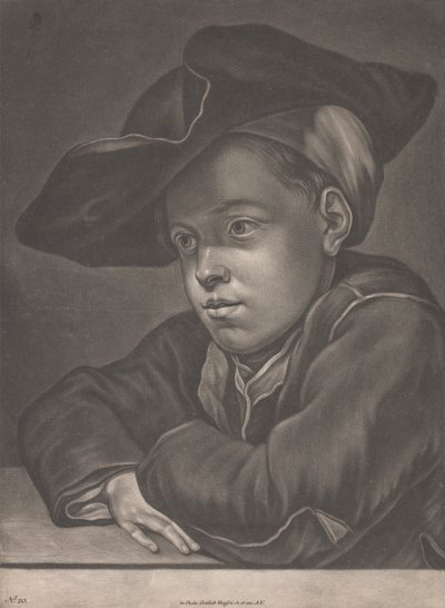 Ragazzo Seduto a un Tavolo da Gottlieb Heiss