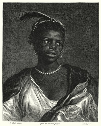 Ritratto di una donna nera da Govaert (after) Flinck