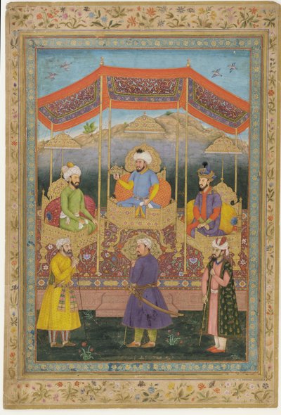 Gruppo ancestrale di sovrani Mughal da Govardhan