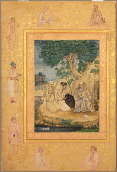 Pagina dal Tardo Album di Shah Jahan: Principe e Asceti, c. 1630 da Govardhan