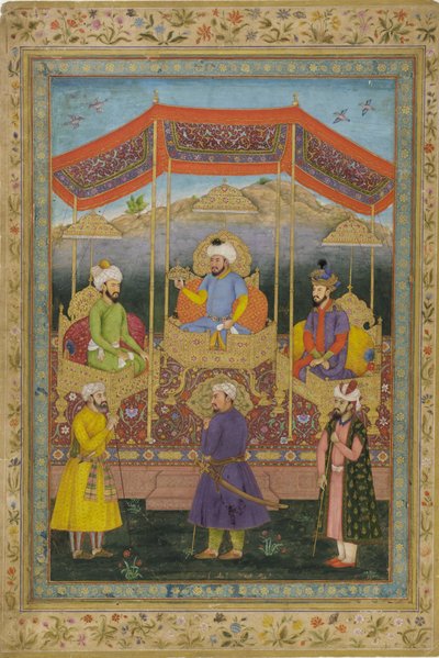 Gruppo ancestrale di sovrani Mughal da Govardhan