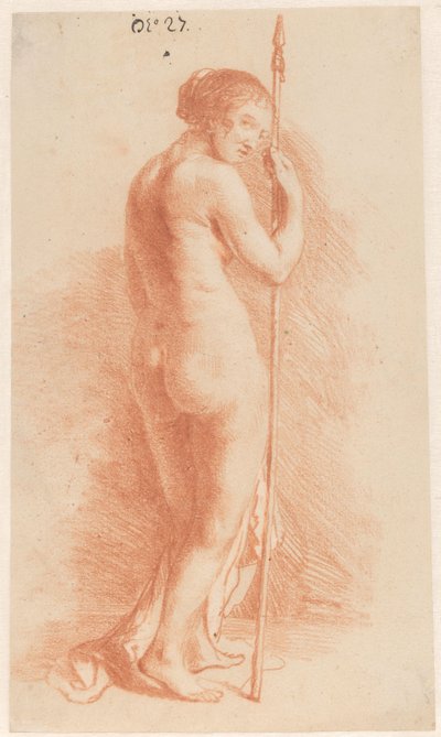 Donna in piedi con una lancia da Govert Flinck (attributed to)