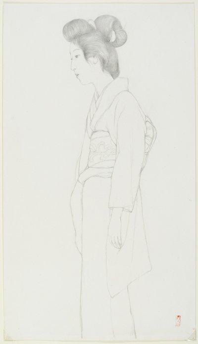 (Disegno di una donna in piedi), inizio XX secolo da Goyo Hashiguchi