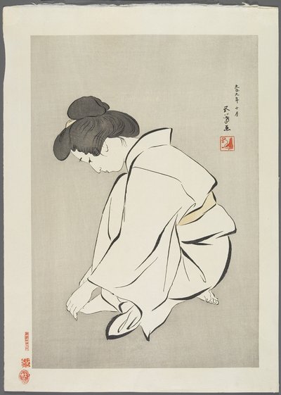 Donna che taglia le unghie dei piedi, dopo il 1929 da Goyo Hashiguchi