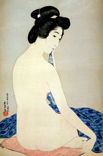 Donna dopo il bagno, pubblicato da Shosaburo Watanabe, 1920 da Goyo Hashiguchi