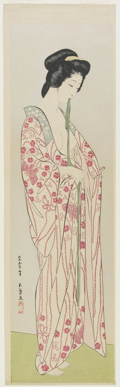 Donna in sottoveste kimono, maggio 1920 da Goyo Hashiguchi