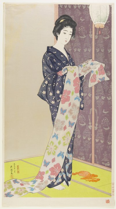 Donna in kimono estivo, agosto 1920 da Goyo Hashiguchi