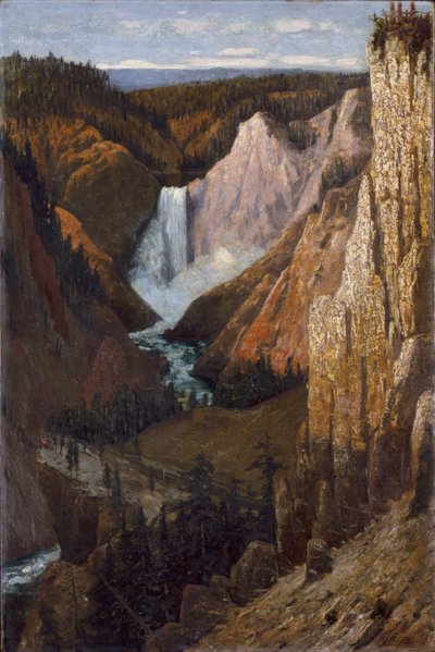 Vista delle cascate inferiori, Grand Canyon dello Yellowstone da Grafton Tyler Brown