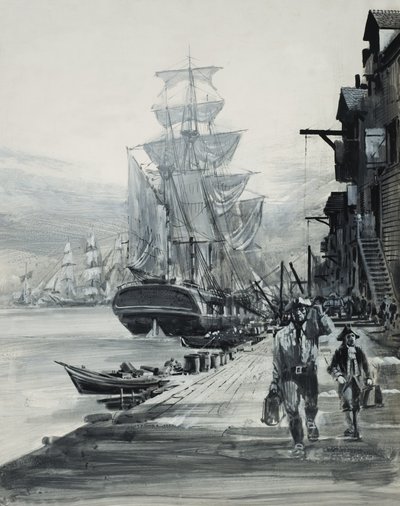 Port Scene (gouache on paper) da Graham Coton