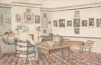 Salotto a Hatton, Warwickshire, 1820-30 da Granddaughters of Dr. Samuel Parr.
