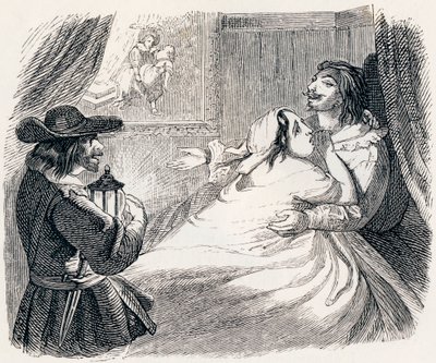 Il marito, la moglie e il ladro (Le mari, la femme et le voleur) - Favole di La Fontaine da Grandville