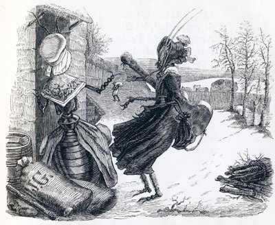La cicala e la formica (La cigale et la fourmi) - Favole di La Fontaine da Grandville