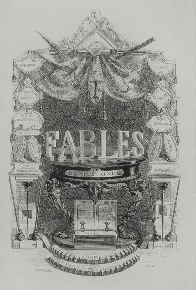 Fables de de las Fountaine frontespizio da Grandville