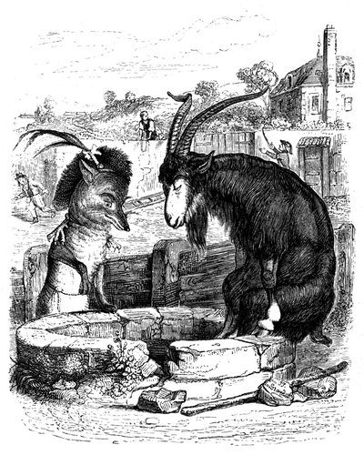 La volpe e la capra: favola di La Fontaine illustrata da Grandville da Grandville (1803 47)