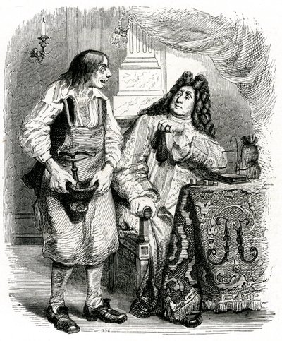 Le savetier et le financier: favola di La Fontaine illustrata da Grandville da Grandville (1803 47)