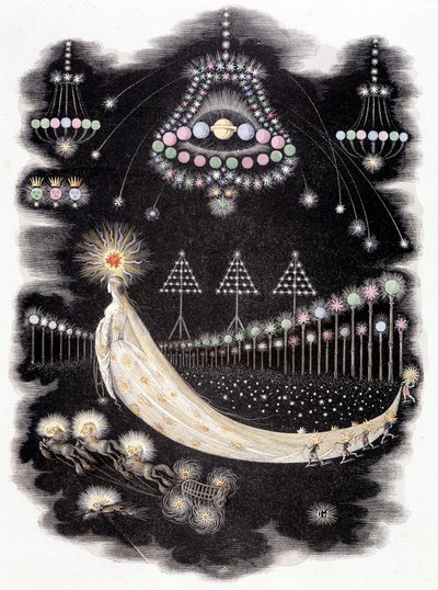 Peregrinazioni di una cometa - incisione di Grandville, fine XIX secolo da Grandville