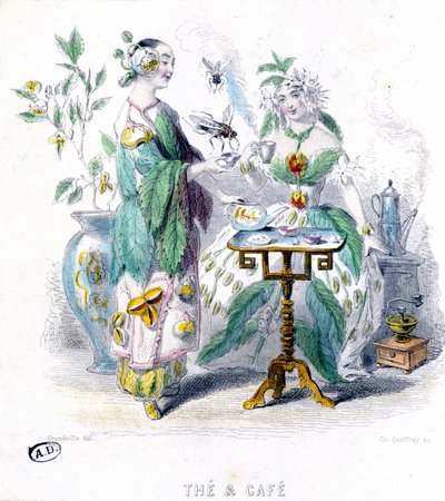 Tè e caffè - allegoria di Grandville da Grandville