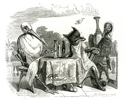 La volpe e la cicogna, illustrazione da 