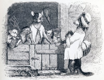 Il pidocchio e i suoi due compagni (Le pou et ses deux compagnons) - Favole di La Fontaine da Grandville