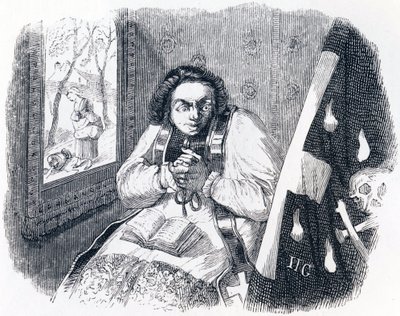 Il curato e la morte - Favole di La Fontaine da Grandville