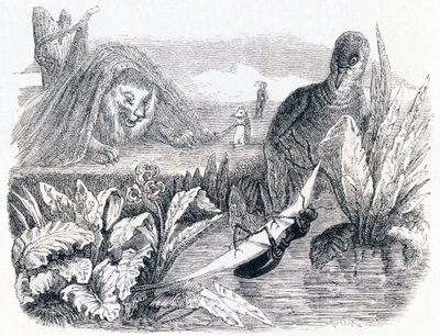 La colomba e la formica (La colombe et la fourmi) - Favole di La Fontaine da Grandville