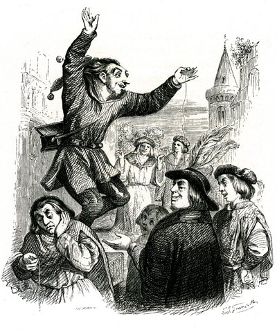 Il pazzo che vende saggezza: favola di La Fontaine da Grandville (1803 47)