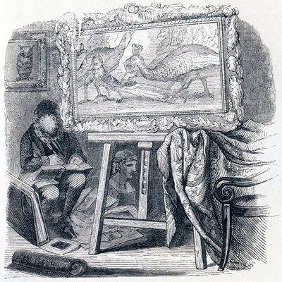 Il ghiandaio si adorna con piume di pavone - Favole di La Fontaine da Grandville