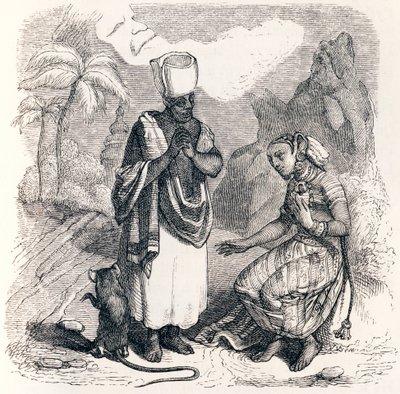 Il topo trasformato in ragazza - Favole di La Fontaine da Grandville