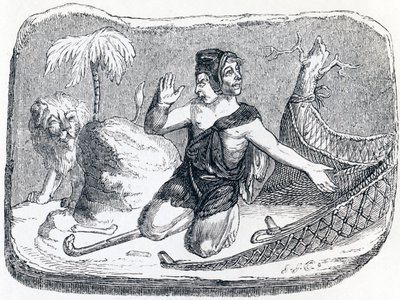 Il pastore e il leone (Le patre et le lion) - Favole di La Fontaine da Grandville